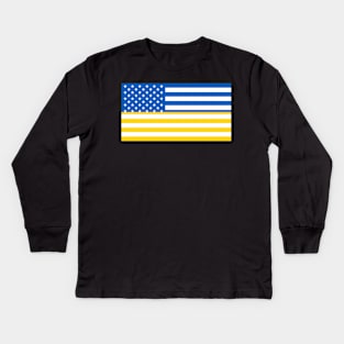 USA Supports Ukraine Kids Long Sleeve T-Shirt